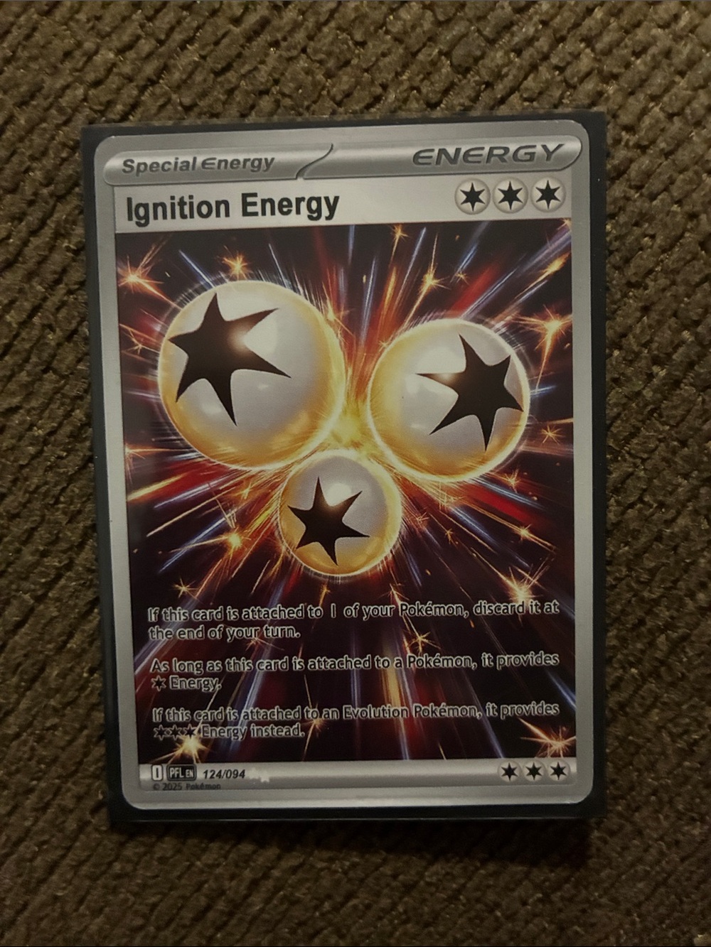 Pokemon Ignition Energy Card - White, Silver, Gold Burst